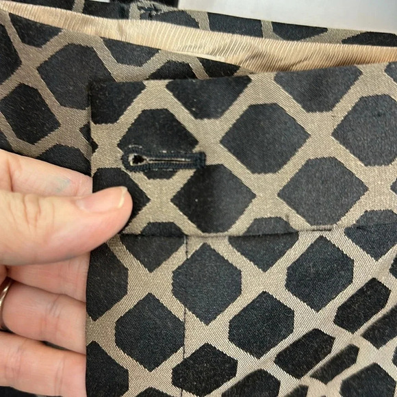 NWOT  Banana Republic Camden Fit Jacquard Pant pockets hem slits Mojave/Black - Picture 7 of 11